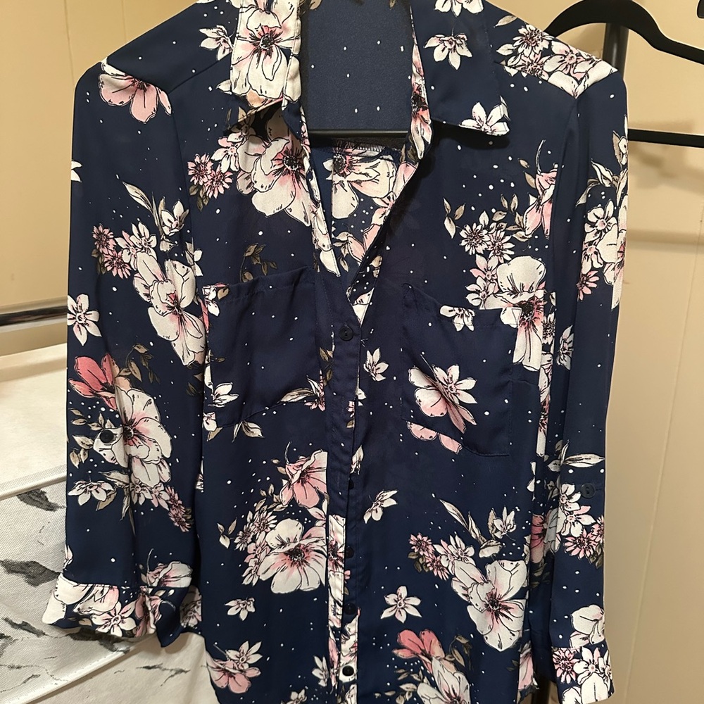 Floral Navy Women's Top
